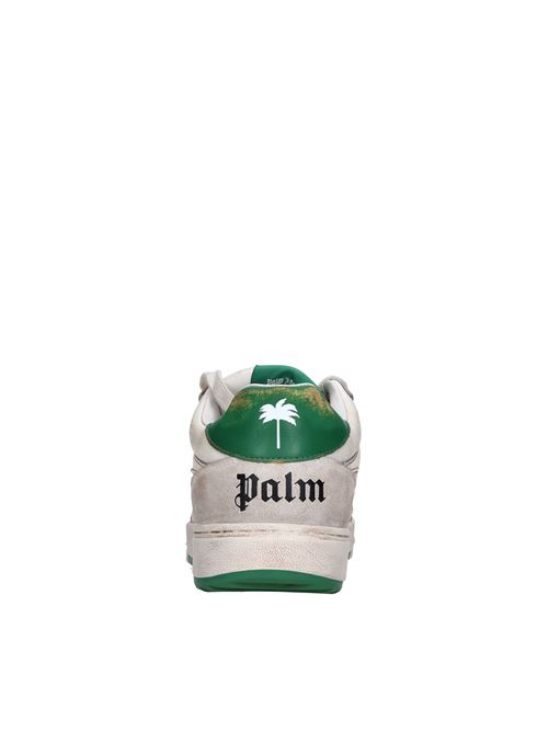 Sneakers in pelle e camoscio PALM ANGELS | PMIA078S23LEA0030155BIANCO-VERDE